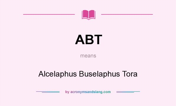 What does ABT mean? It stands for Alcelaphus Buselaphus Tora
