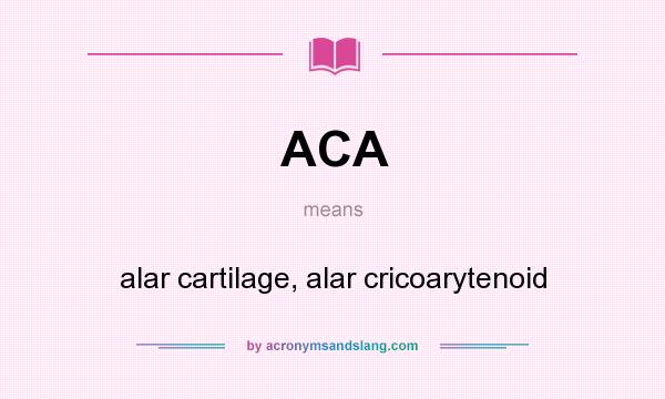 What does ACA mean? It stands for alar cartilage, alar cricoarytenoid