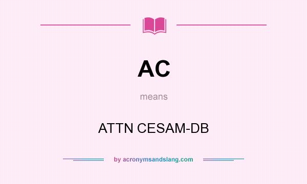 What does AC mean? It stands for ATTN CESAM-DB