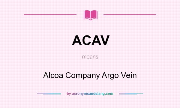 What does ACAV mean? It stands for Alcoa Company Argo Vein