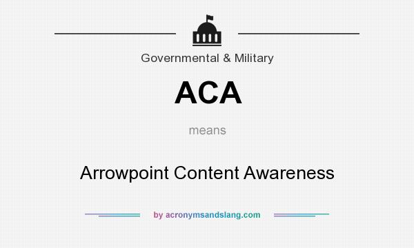 What does ACA mean? It stands for Arrowpoint Content Awareness