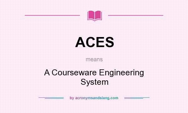 What does ACES mean? It stands for A Courseware Engineering System