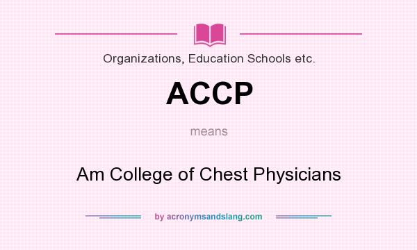 What does ACCP mean? It stands for Am College of Chest Physicians