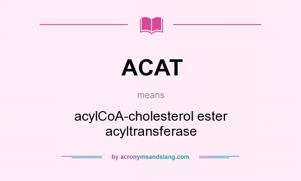 What does ACAT mean? It stands for acylCoA-cholesterol ester acyltransferase