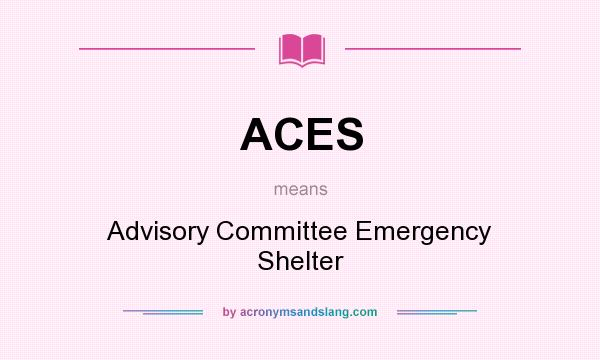 What does ACES mean? It stands for Advisory Committee Emergency Shelter