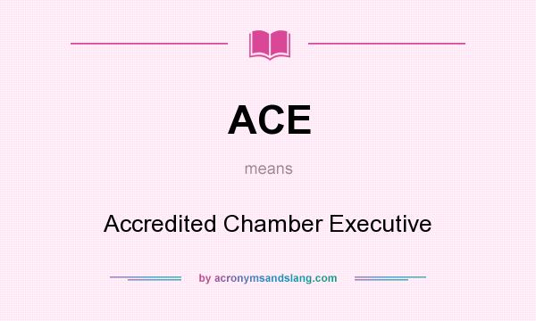 What does ACE mean? It stands for Accredited Chamber Executive