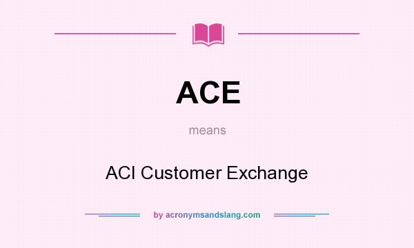What does ACE mean? It stands for ACI Customer Exchange