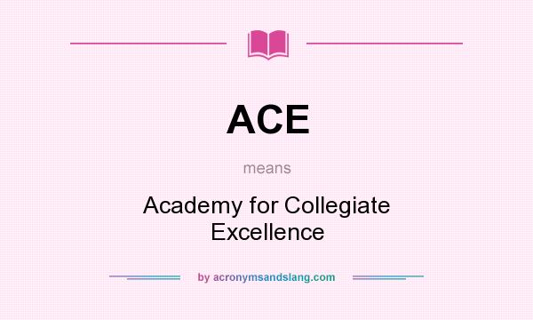 What does ACE mean? It stands for Academy for Collegiate Excellence