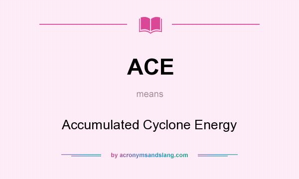 What does ACE mean? It stands for Accumulated Cyclone Energy