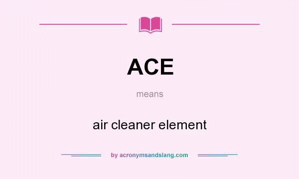 What does ACE mean? It stands for air cleaner element