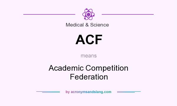 What does ACF mean? It stands for Academic Competition Federation