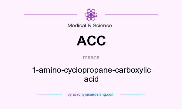 What does ACC mean? It stands for 1-amino-cyclopropane-carboxylic acid