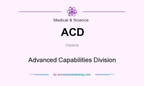 What does ACD mean? It stands for Advanced Capabilities Division