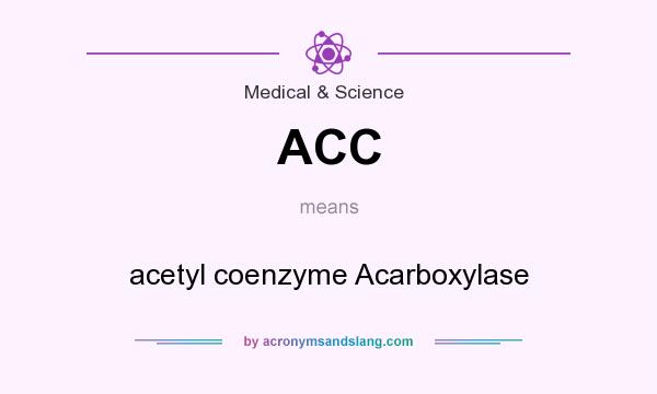 What does ACC mean? It stands for acetyl coenzyme Acarboxylase