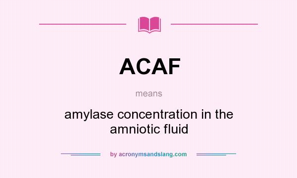 What does ACAF mean? It stands for amylase concentration in the amniotic fluid
