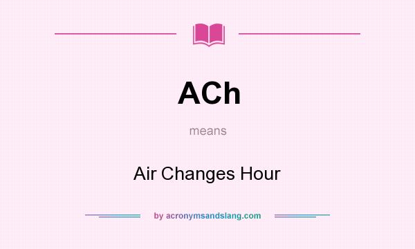 What does ACh mean? It stands for Air Changes Hour