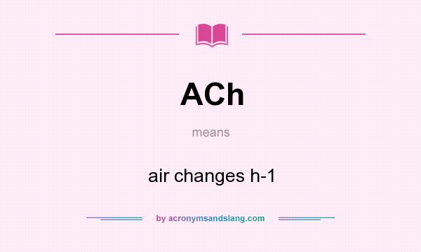 What does ACh mean? It stands for air changes h-1