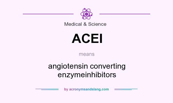 What does ACEI mean? It stands for angiotensin converting enzymeinhibitors