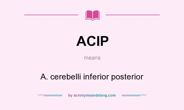 What does ACIP mean? It stands for A. cerebelli inferior posterior