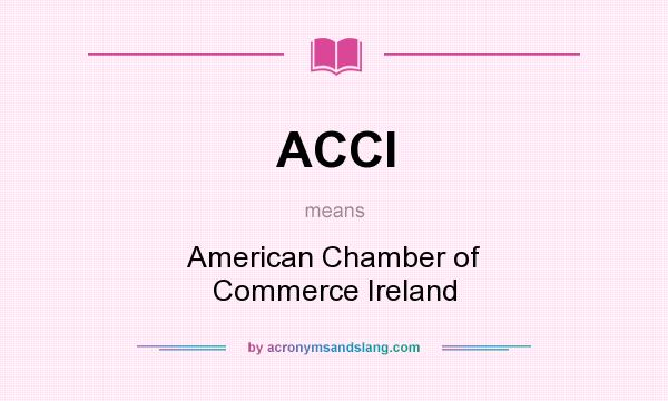 What does ACCI mean? It stands for American Chamber of Commerce Ireland