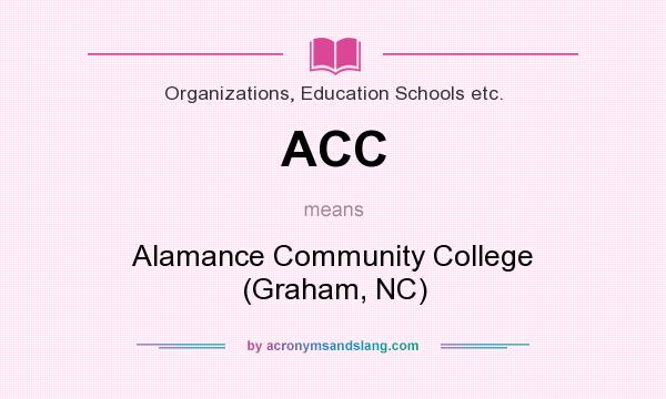 What does ACC mean? It stands for Alamance Community College (Graham, NC)