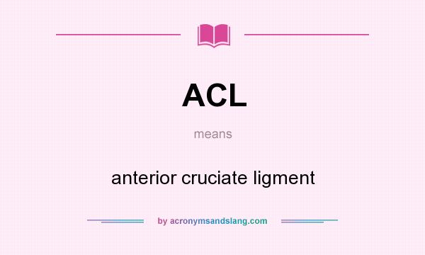 What does ACL mean? It stands for anterior cruciate ligment
