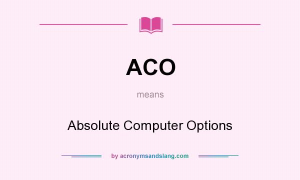 What does ACO mean? It stands for Absolute Computer Options