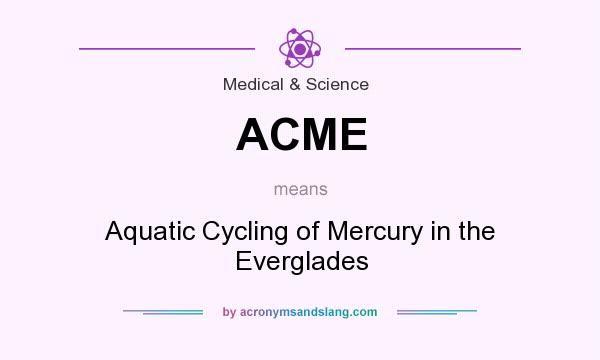 What does ACME mean? It stands for Aquatic Cycling of Mercury in the Everglades