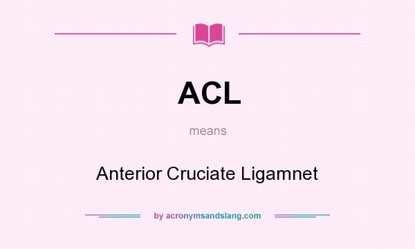 What does ACL mean? It stands for Anterior Cruciate Ligamnet