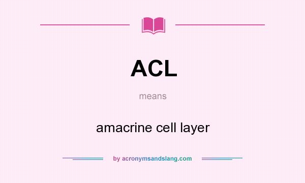 What does ACL mean? It stands for amacrine cell layer