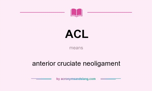 What does ACL mean? It stands for anterior cruciate neoligament