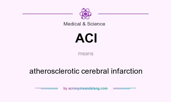 What does ACI mean? It stands for atherosclerotic cerebral infarction