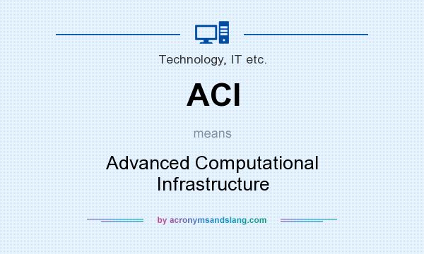 What does ACI mean? It stands for Advanced Computational Infrastructure