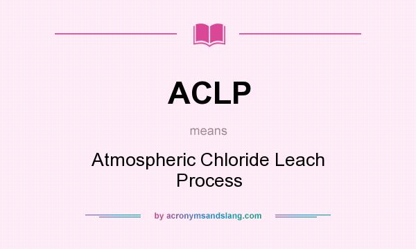 What does ACLP mean? It stands for Atmospheric Chloride Leach Process