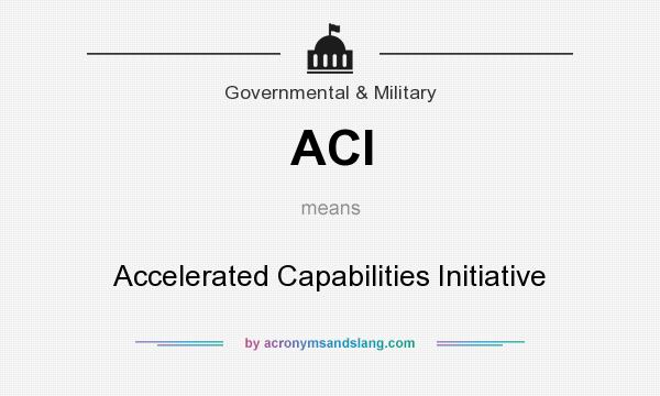 What does ACI mean? It stands for Accelerated Capabilities Initiative