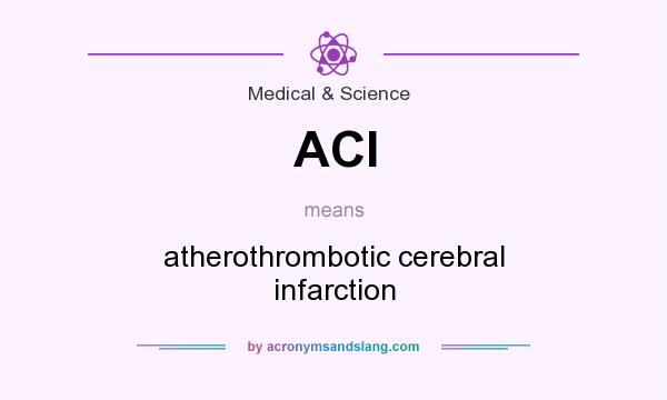What does ACI mean? It stands for atherothrombotic cerebral infarction