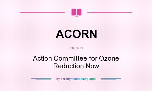 What does ACORN mean? It stands for Action Committee for Ozone Reduction Now