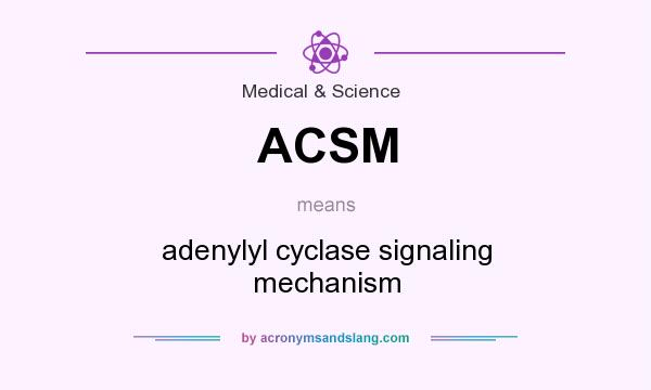 What does ACSM mean? It stands for adenylyl cyclase signaling mechanism