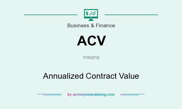 What does ACV mean? It stands for Annualized Contract Value