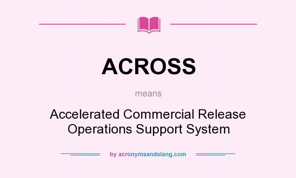 What does ACROSS mean? It stands for Accelerated Commercial Release Operations Support System