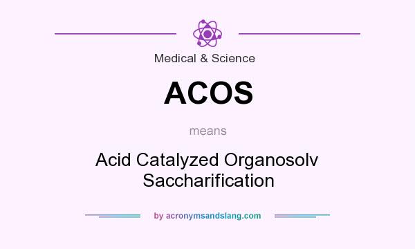 What does ACOS mean? It stands for Acid Catalyzed Organosolv Saccharification