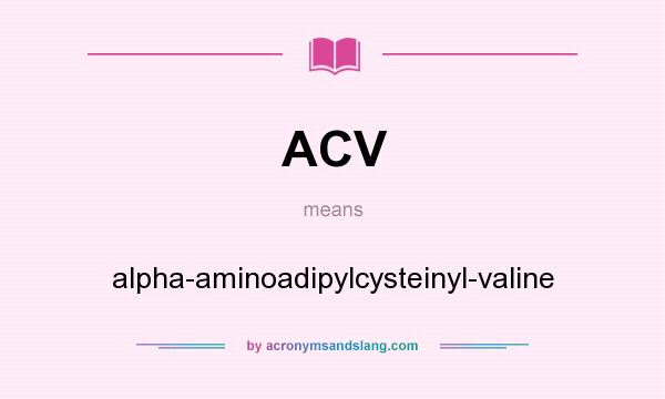 What does ACV mean? It stands for alpha-aminoadipylcysteinyl-valine