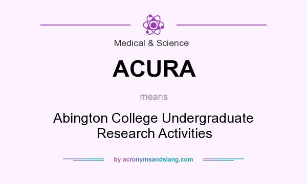 What does ACURA mean? It stands for Abington College Undergraduate Research Activities
