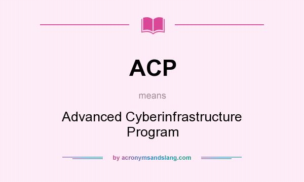 What does ACP mean? It stands for Advanced Cyberinfrastructure Program