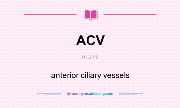 What does ACV mean? It stands for anterior ciliary vessels