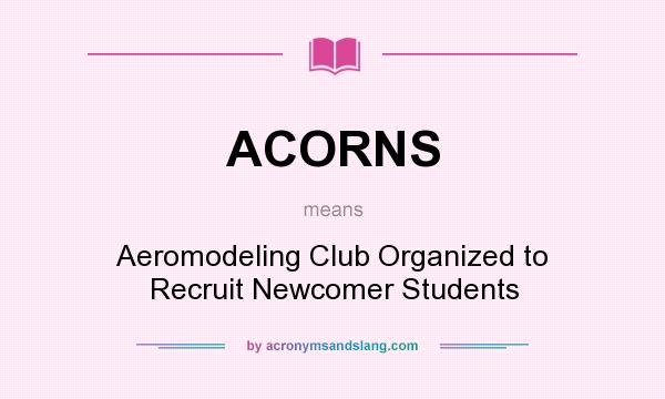What does ACORNS mean? It stands for Aeromodeling Club Organized to Recruit Newcomer Students