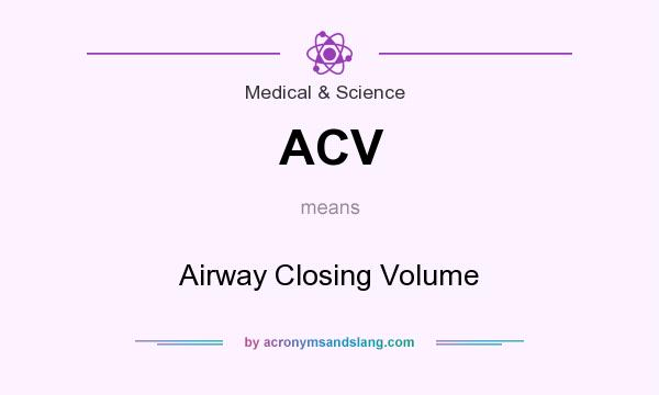 What does ACV mean? It stands for Airway Closing Volume