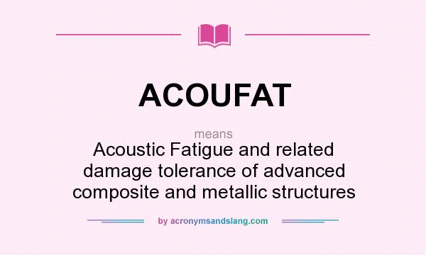 What does ACOUFAT mean? It stands for Acoustic Fatigue and related damage tolerance of advanced composite and metallic structures