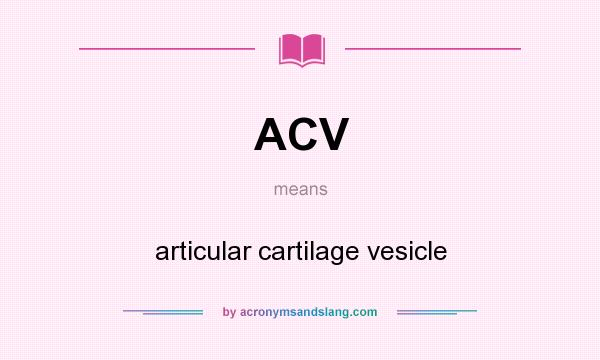 What does ACV mean? It stands for articular cartilage vesicle