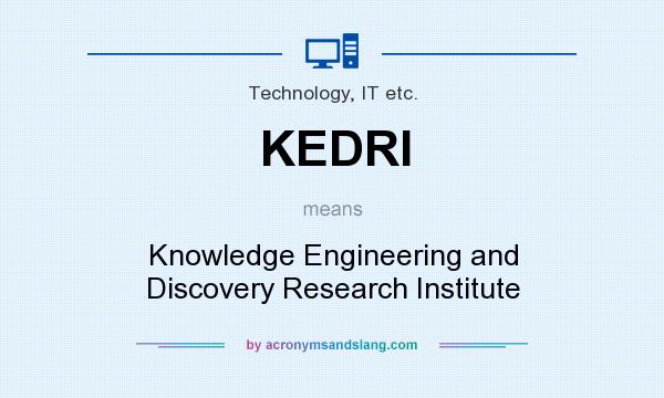 What does KEDRI mean? It stands for Knowledge Engineering and Discovery Research Institute